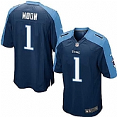 Nike Men & Women & Youth Titans #1 Moon Navy Blue Team Color Game Jersey,baseball caps,new era cap wholesale,wholesale hats